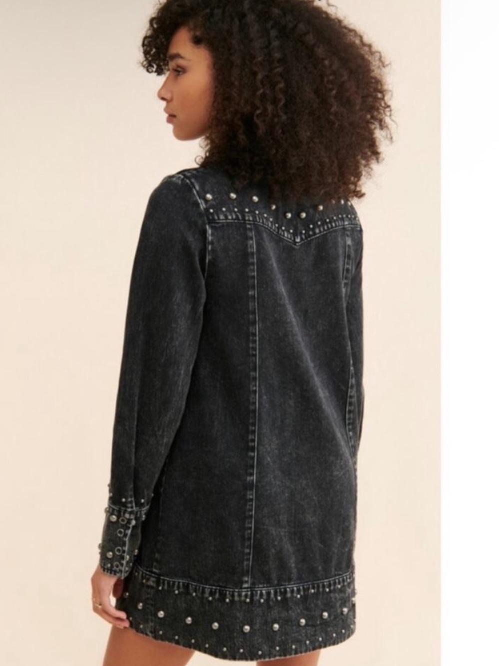 Free People We The Free Bennet Studded Denim Shirt Jacket - Picture 2 of 6